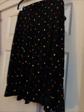 torrid Black Midi Skirt with Multicolor Polka Dots 4X
